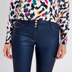 Pantalon ajusté aspect irisé bleu foncé femme
