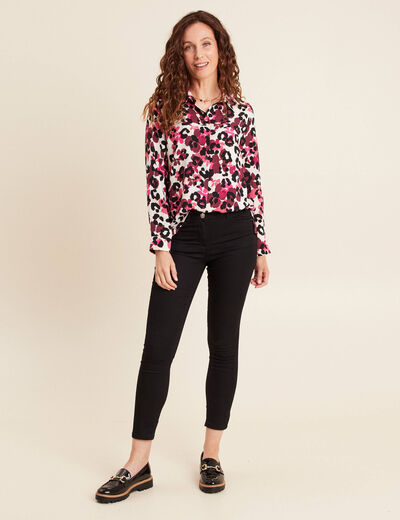 Chemise manches longues bordeaux femme