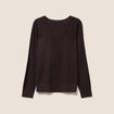 Pull manches longues marron foncé femme