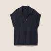 Blouse fluide manches courtes bleu femme
