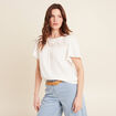 T-shirt manches courtes ecru femme