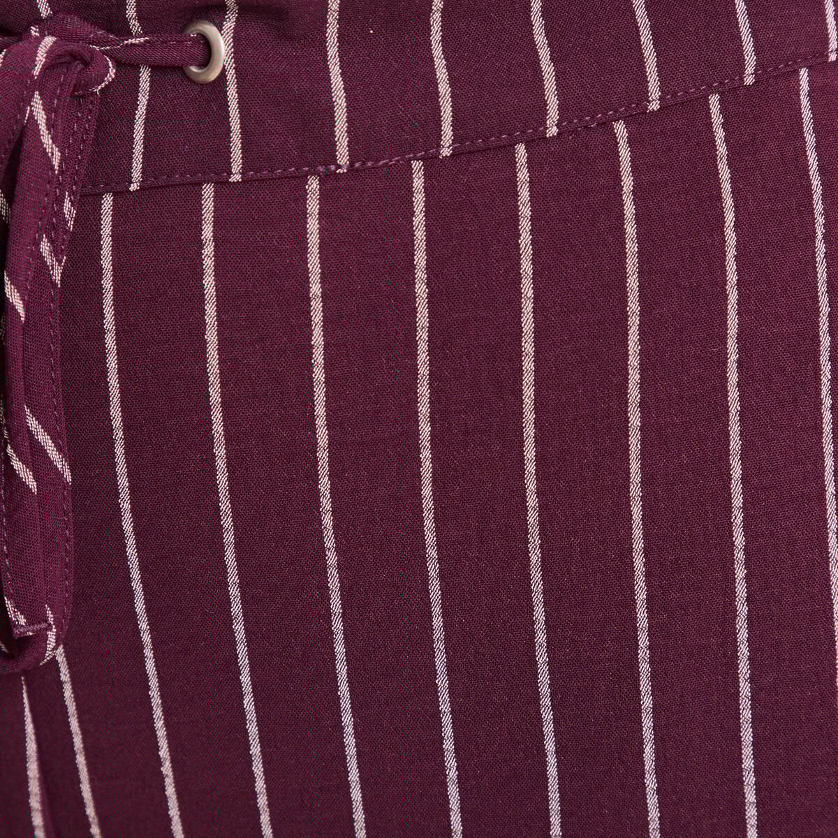 Pantalon large 7/8ème taille haute bordeaux femme