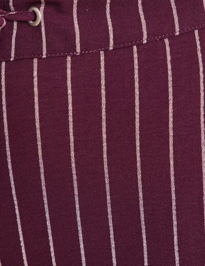 Pantalon large 7/8ème taille haute bordeaux femme