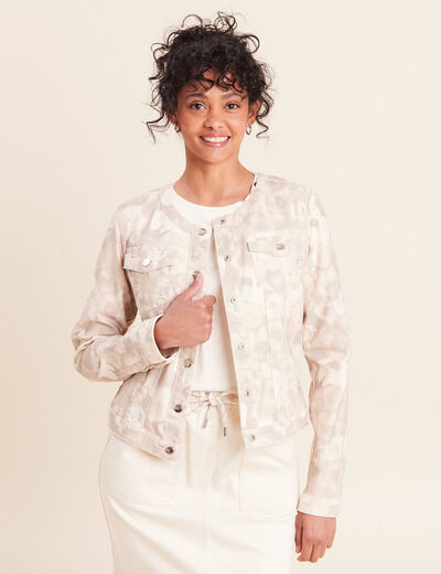 Veste cintr&eacute;e r&eacute;versible manches longues blanc femme