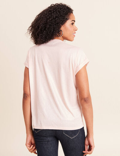 T-shirt manches courtes vieux rose femme