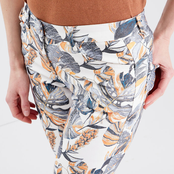 Pantalon ajusté 7/8ème ecru femme