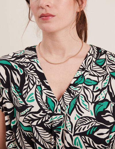 Blouse manches courtes vert femme