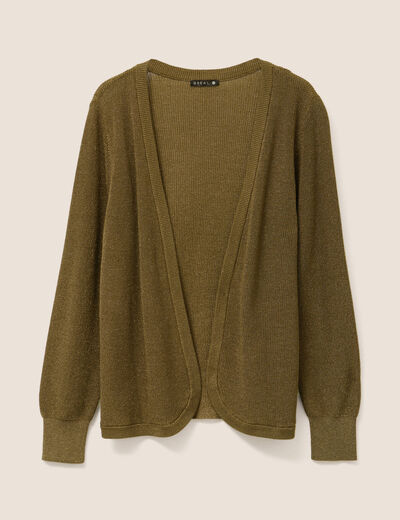 Gilet manches longues vert olive femme