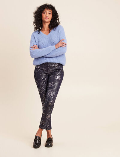 Pull manches longues bleu ciel femme