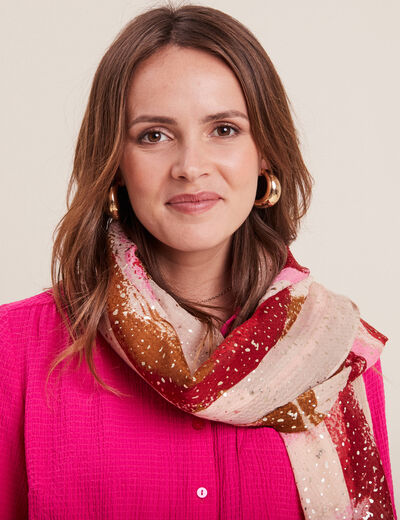 Foulard rose vif femme