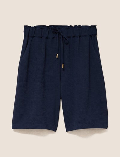 Bermuda bleu fonc&eacute; femme