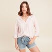 blouse fluide manches 3/4 rose femme