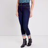 Jean ajuste a details strass denim brut femme