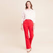 Pantalon coupe bootcut &agrave; pont rouge fluo femme