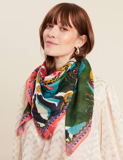 Foulard carré multicolore femme