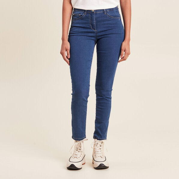 Jeans léger taille standard 7/8ème denim double stone femme