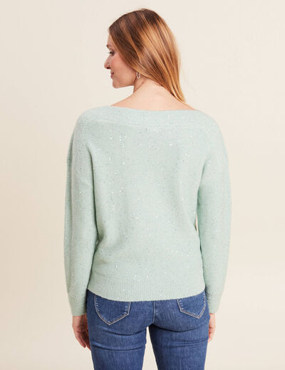 Pull manches longues vert clair femme