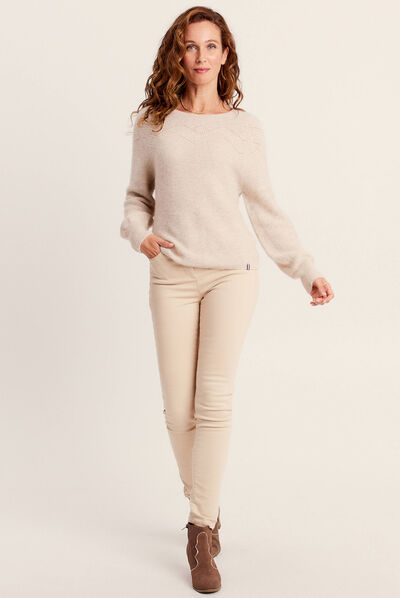 Pull confectionné en France creme femme