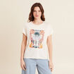 T-shirt manches courtes ecru femme