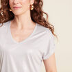 T-shirt manches courtes gris argent femme