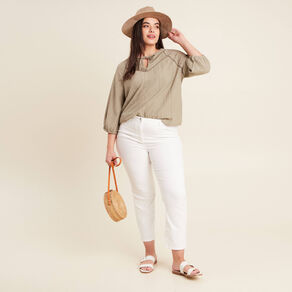 Blouse manches 3/4 vert clair femme