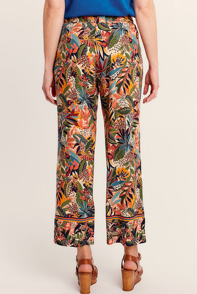 Pantalon flou multicolore femme