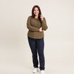Pull manches longues vert kaki femme