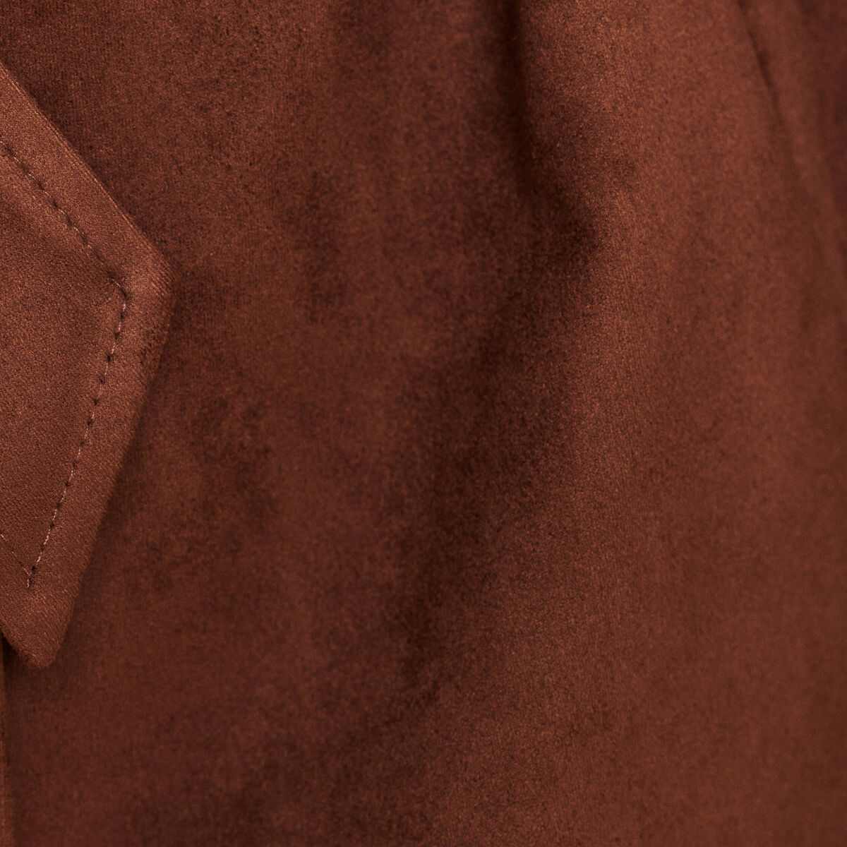 Trench cintr&eacute; long aspect daim marron femme