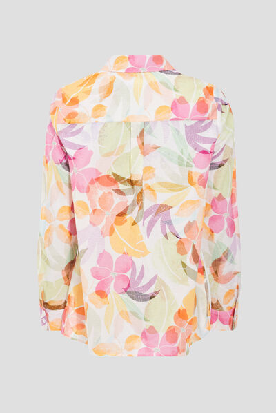 Chemise manches longues blanc femme