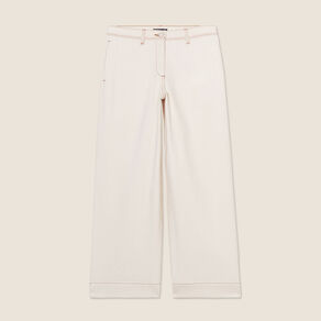 Jean large taille haute 7/8ème ivoire femme