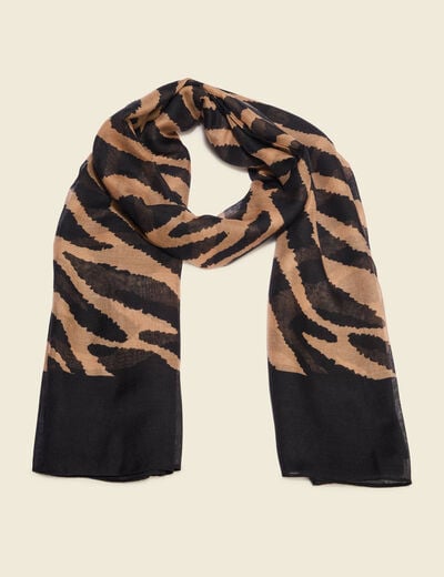 &Eacute;tole en voile polyester recycl&eacute; marron clair femme