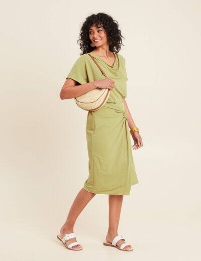 T-shirt manches courtes vert olive femme