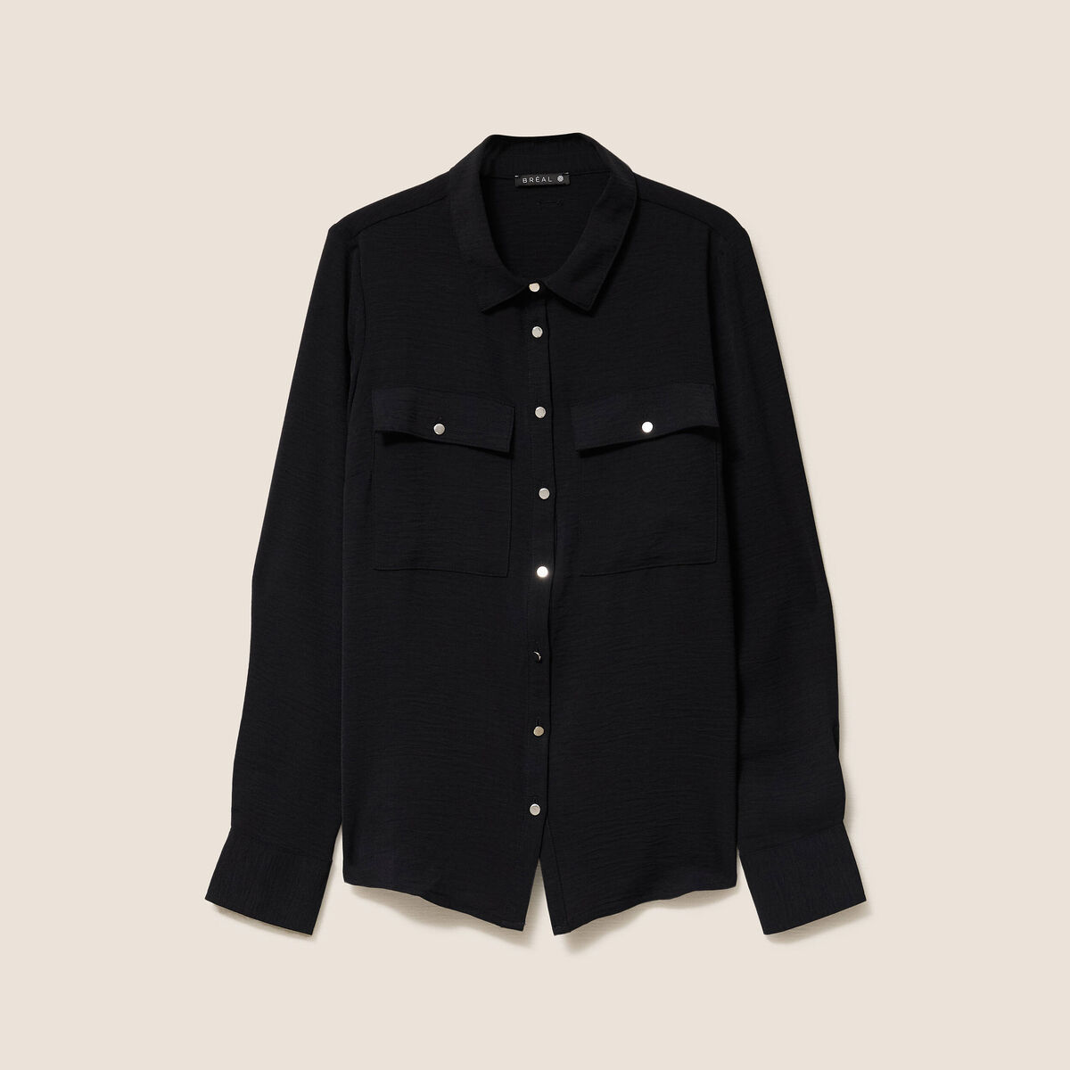 Chemise manches longues noir femme