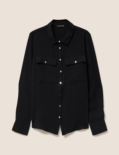 Chemise manches longues noir femme