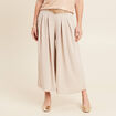 Pantalon jupe-culotte large gris clair femme