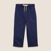 Pantacourt coupe mom large bleu marine femme