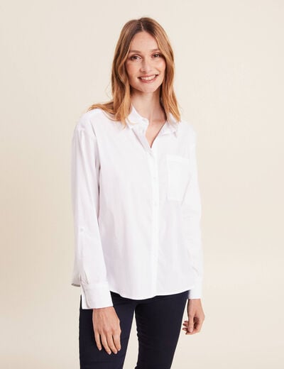 Chemise manches longues ecru femme