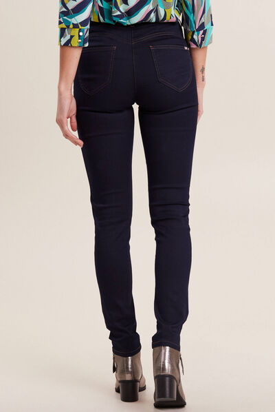 Pantalon léger taille standard long denim brut femme