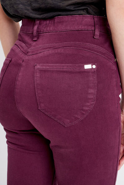 Jean magique ajusté taille standard prune femme