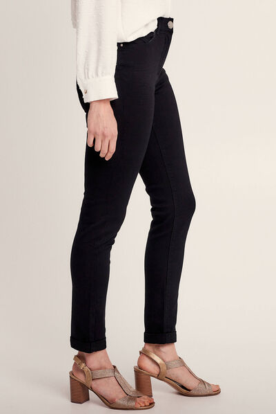 Pantalon ajusté 7/8ème noir femme