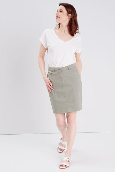 Jupe droite vert clair femme