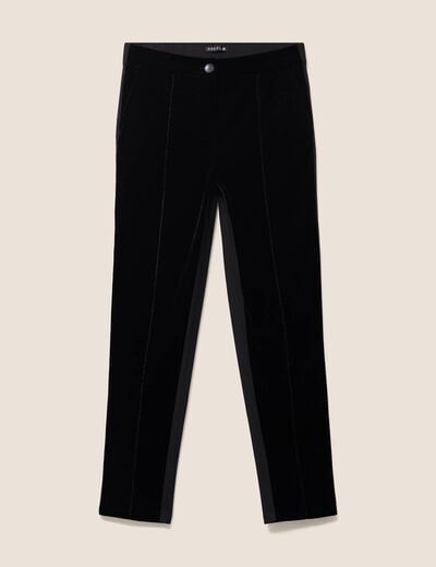 Pantalon droit 7/8&egrave;me taille standard noir femme