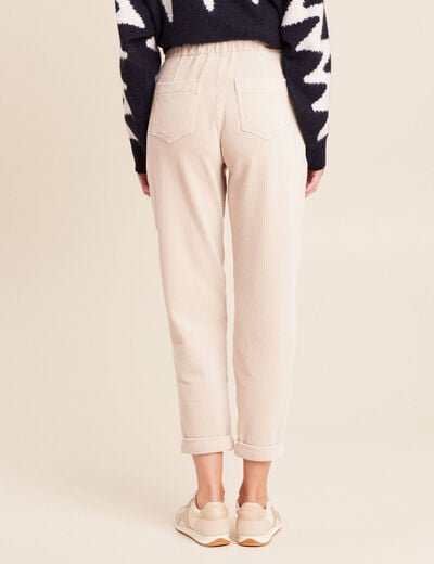 Pantalon coupe mom en velours sable femme