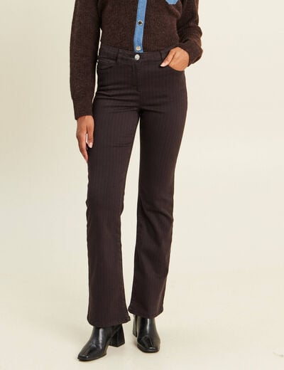 Pantalon magique L'Unique coupe bootcut marron fonc&eacute; femme