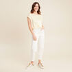 T-shirt manches courtes jaune clair femme