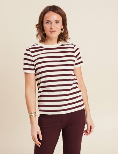T-shirt manches courtes bordeaux femme