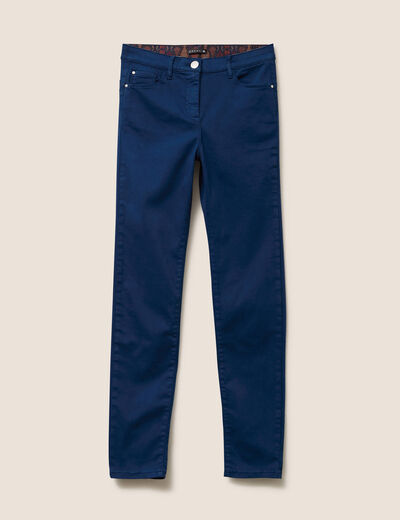 Jean magique ajusté taille standard bleu marine femme