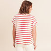 T-shirt droit col rond manches courtes rouge femme