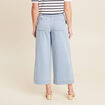 Jean large 7/8ème taille haute denim bleach femme