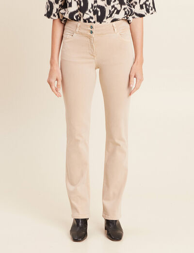 Jean droit denim beige femme